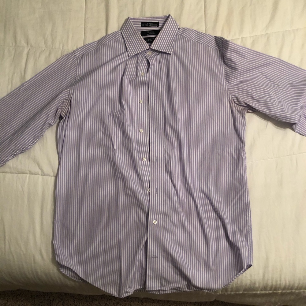 Large lavender striped dress shirt